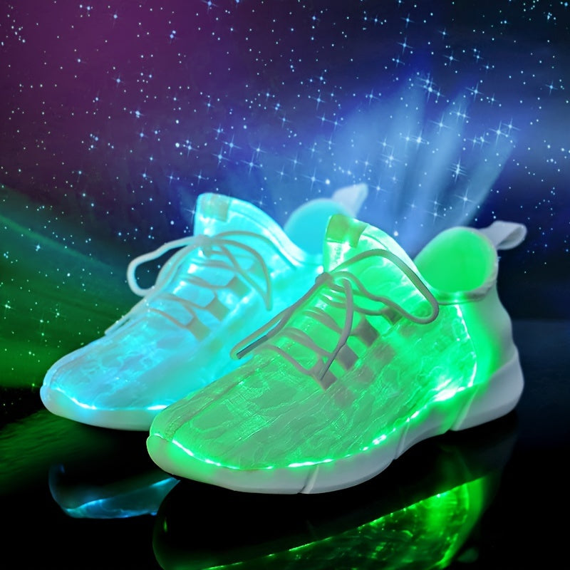 Unisex Colorful Flash LED Shoes - USB Charging, Casual, Lightweight, Breathable - Perfect for Sports, Outdoor Activities, and Nighttime Wear