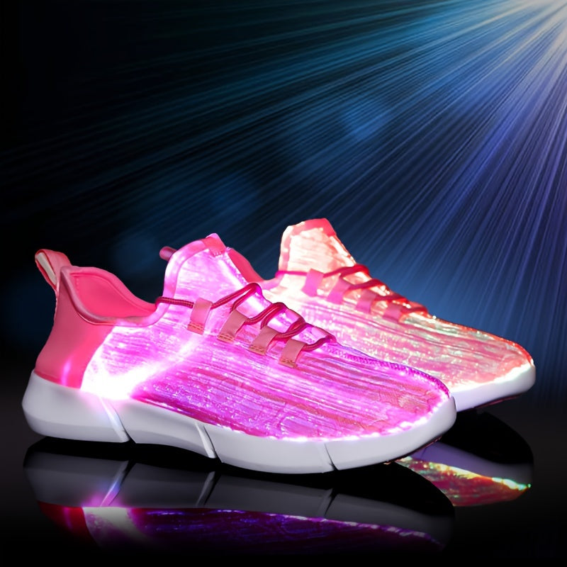 Unisex Colorful Flash LED Shoes - USB Charging, Casual, Lightweight, Breathable - Perfect for Sports, Outdoor Activities, and Nighttime Wear
