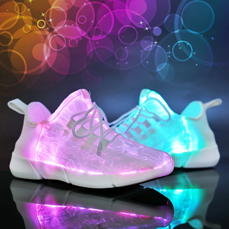 Unisex Colorful Flash LED Shoes - USB Charging, Casual, Lightweight, Breathable - Perfect for Sports, Outdoor Activities, and Nighttime Wear