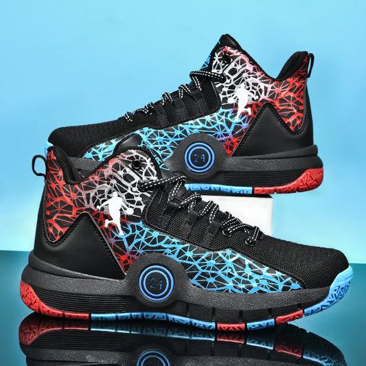 Basketball Shoes Men Field Training Non-slip High-top Luxyry Design Mesh Breathable Sneakers Pro Original Kids Basketball Boots