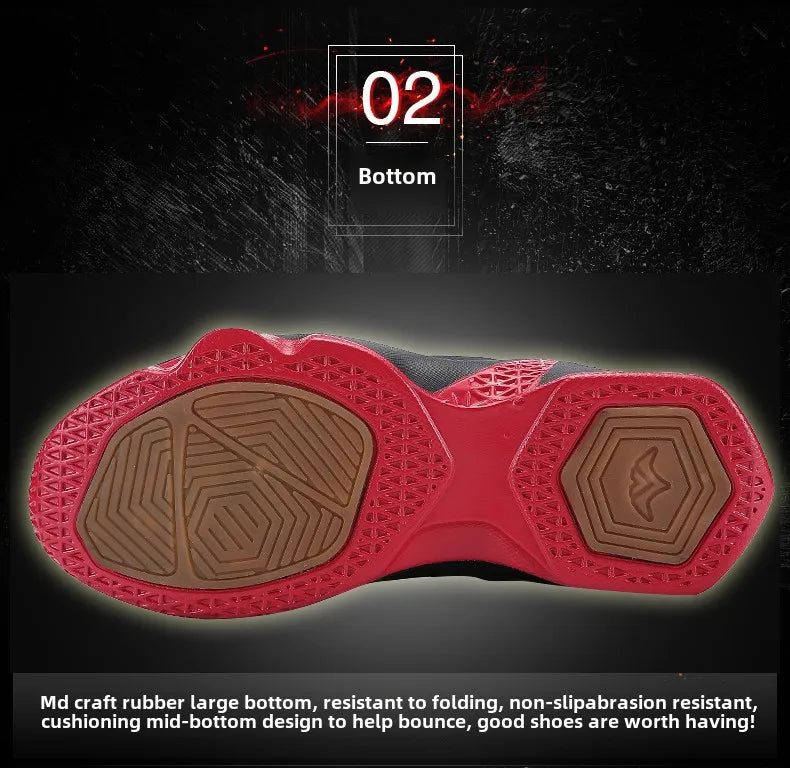 Men's Basketball Shoes- High Top Breathable Sneakers